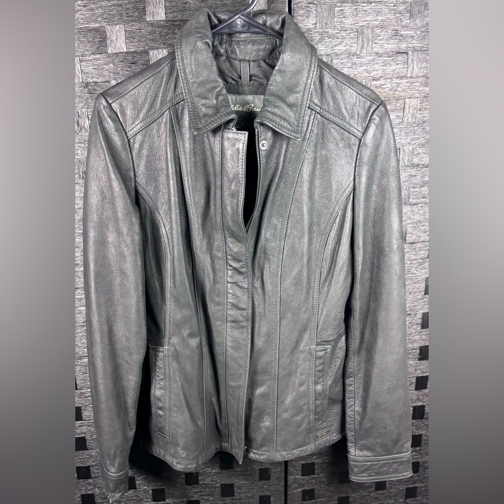 Women's Small Eddie Bauer Black Leather Jacket